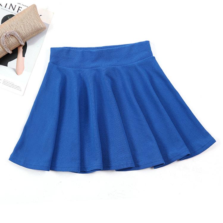 WTEMPO Short Pleated Skirt High Waist Lolita Denim Pleated Skirts A-line Mini Dress Sailor School