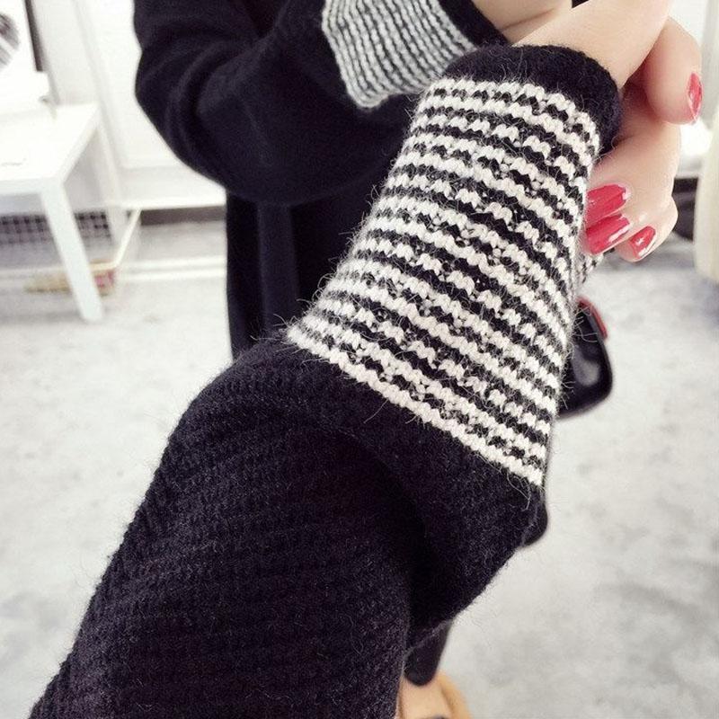 Autumn and Winter Thick Fashion Sweater Wild Knitted Loose Top Mid-length Casual Women Sweater