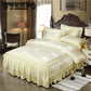 Fashion Home Textile Wedding Jacquard  Bedding Set Luxury Satin Quilt/Duvet Cover Bedclothes