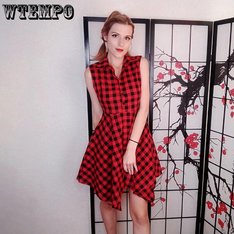 Summer Women Long Shirt Dress Plaid Sleeveless Sexy Blouse High Waist Midi Dresses Plus Size Slim Irregular Hem Casual Dress
