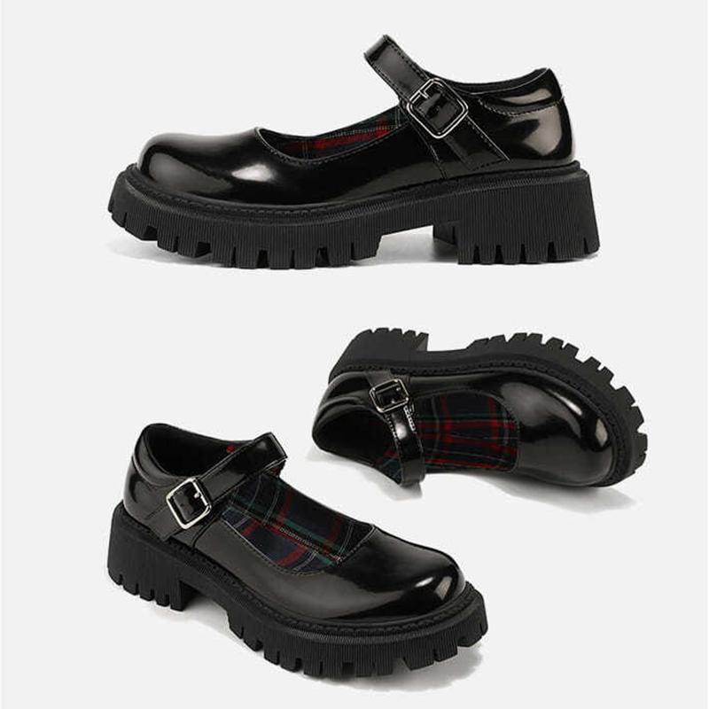Korean Style All-match Retro British Style Leather Shoes Japanese Women's Small Leather Shoes Thick-soled Round-toe Thin Women's Shoes