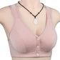 Middle-aged and Elderly Mothers No Steel Ring Front Buckle Cotton Bra Large Size Bra Middle-aged Cotton Underwear Vest-style Thin Section