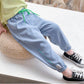 Girls and Boys Spring and Autumn Jeans Thin Casual Pants Solid Color Loose Anti-mosquito Pants Beam Pants