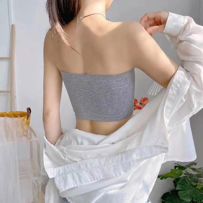 Spring and Summer Anti-glare Wrap Chest Tube Top Beautiful Back Sexy Letters Strapless One-piece Bra