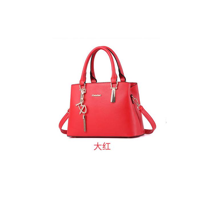 Leather bag Big capacity European and American style Shoulder Handbag Trendy wild Woman bag