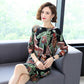 Sweater Dress Women Autumn Winter Knitted Straight Dress Fashion Floral Printed Pullover Loose Boat Neck Long Sleeve Dress