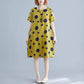 Dress Summer Short-sleeved Popular Printing Loose and Thin Slim Cover Belly Casual Plus Size Has Pockets DRESS