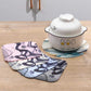 4pc PVC Rubber Coaster Anti-scalding Table Mat Kitchen Pot Mat Round Bowl Mat Dish Mat Non-slip
