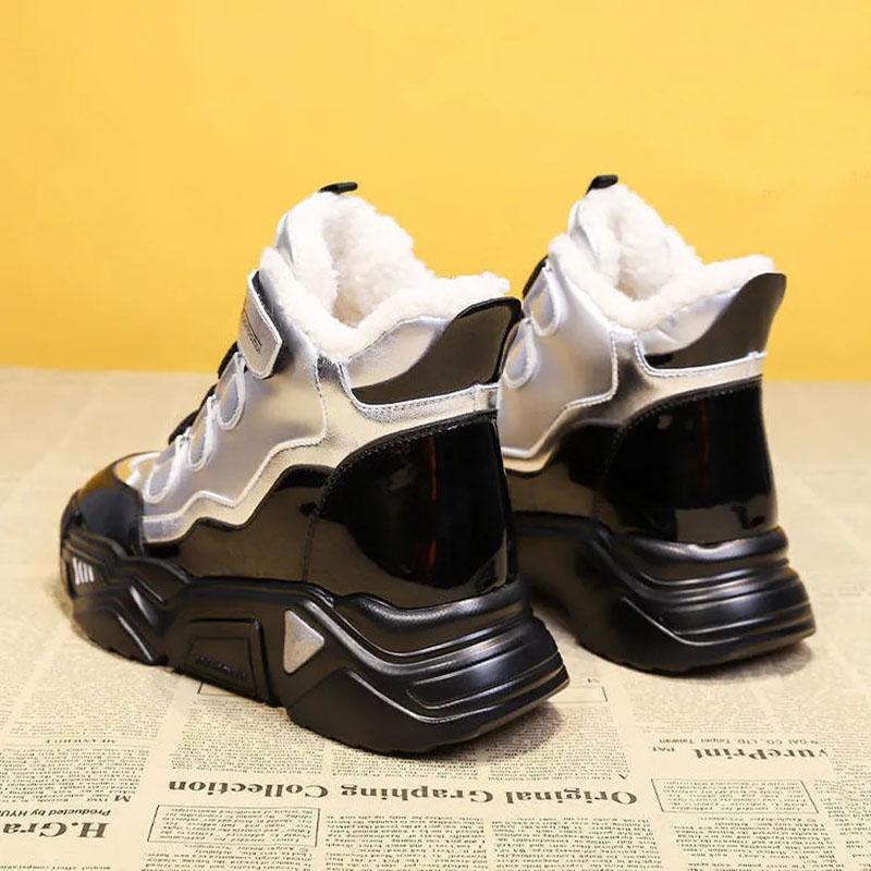 Winter Plus Velvet Inner Heightening Snow Boots Women Wild Thick-soled Martin Short Boots Cotton Shoes Winter Shoes Old Shoes Casual Shoes