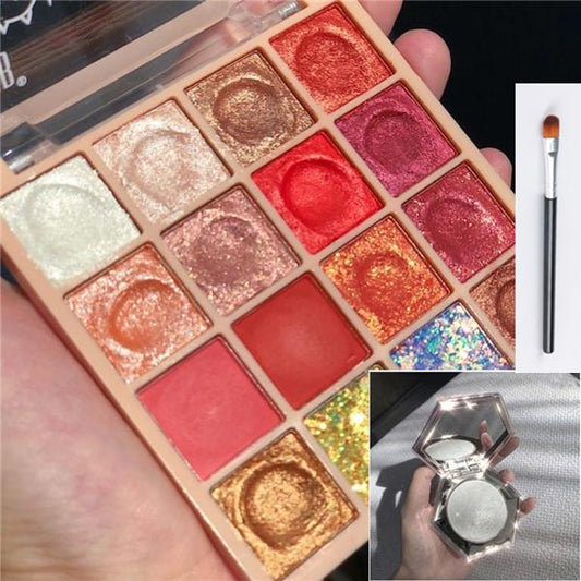 16 Color Desert Rose Glitter Powder Eye Shadow Palette Mermaid Ji Sequin Beginner Eye Shadow Palette