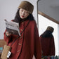 Retro Red Horn Buckle New Autumn and Winter Sweater Women's Knitted Cardigan Jacket Women Loose Outer Wear Korean Version of All-match