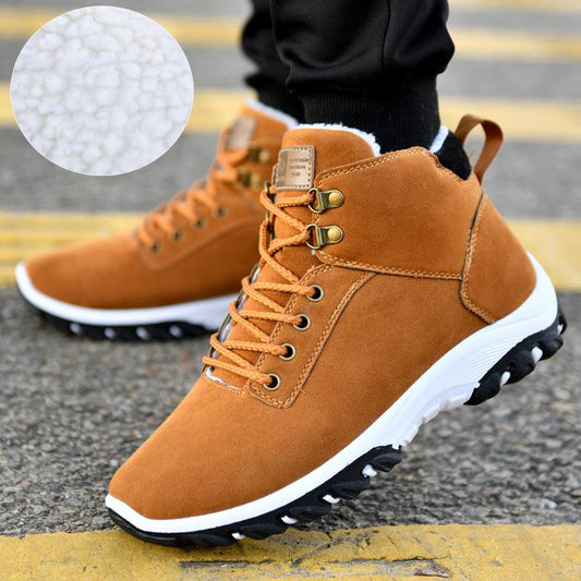 Farewell Salute New Wonderful Winter Fleece Tooling Shoes Men's Warm High-top Snow Boots Sports Shoes Cotton Shoes Men