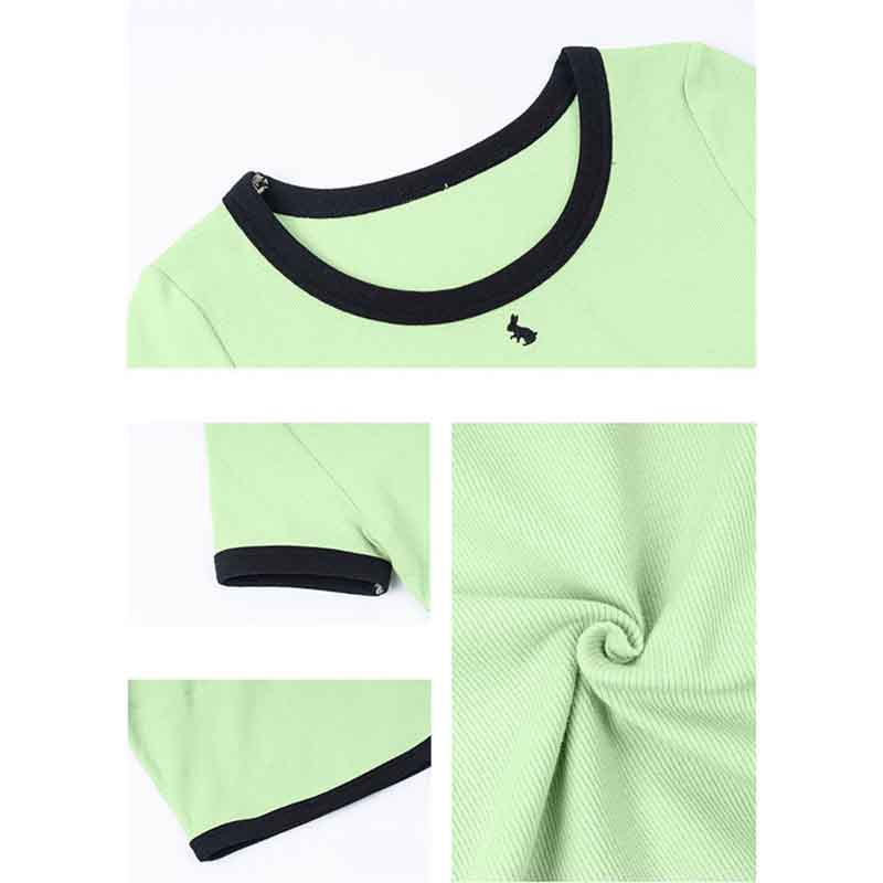 Short-sleeved T-shirt Women's Pure Cotton Round Neck Summer All-match Solid Color Short Women's Top