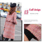 Woolen Coat Women's Mid-length Autumn and Winter Small Fashionable Plaid Coat with Fungus