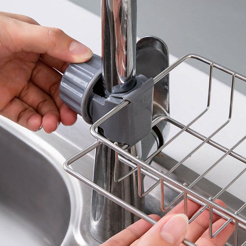 Faucet Rack Stainless Steel Kitchen Sink Storage Rack Retractable Rotatable Drain Rack Washbasin Sink Rag Basket