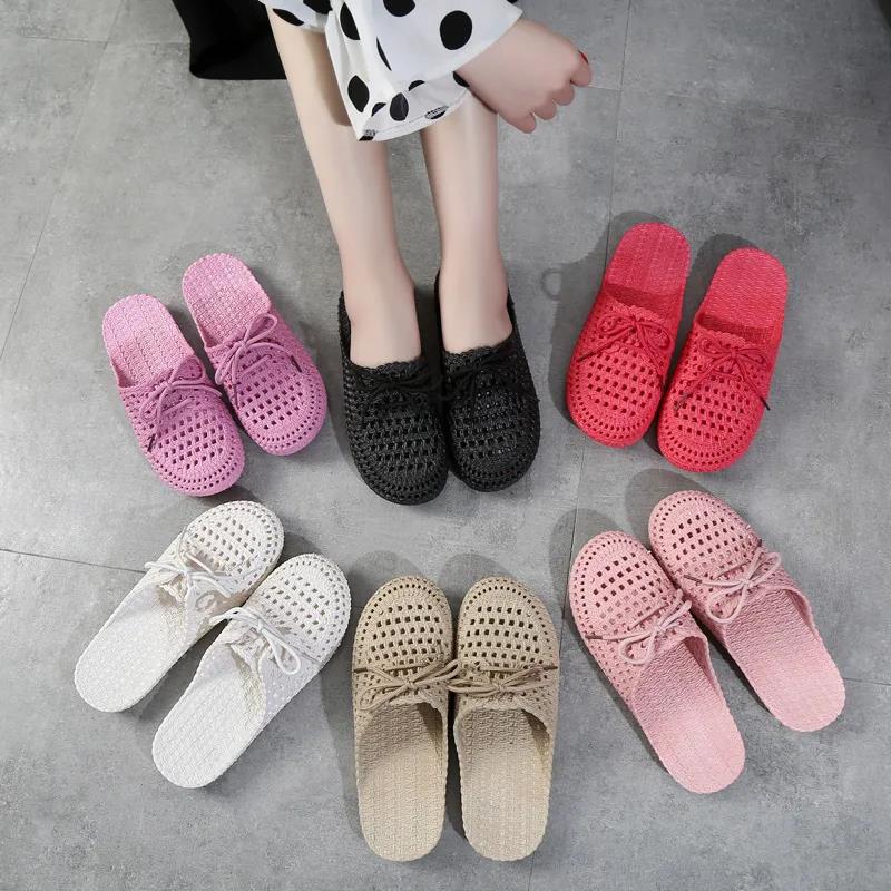 Women's Summer  Slippers Indoor Flat Bottom Breathable Non-slip Outer Wear Slippers