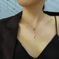 Round Card Buckle Chain Necklace Feminine Clavicle Chain Tide Sweater Chain Necklace for Girlfriend Round Pendant Necklace Exquisite Jewelry