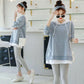 Spring and Autumn Maternity Suit Wild Striped Long Sleeve Top Loose Fashion Mid-length Sweater