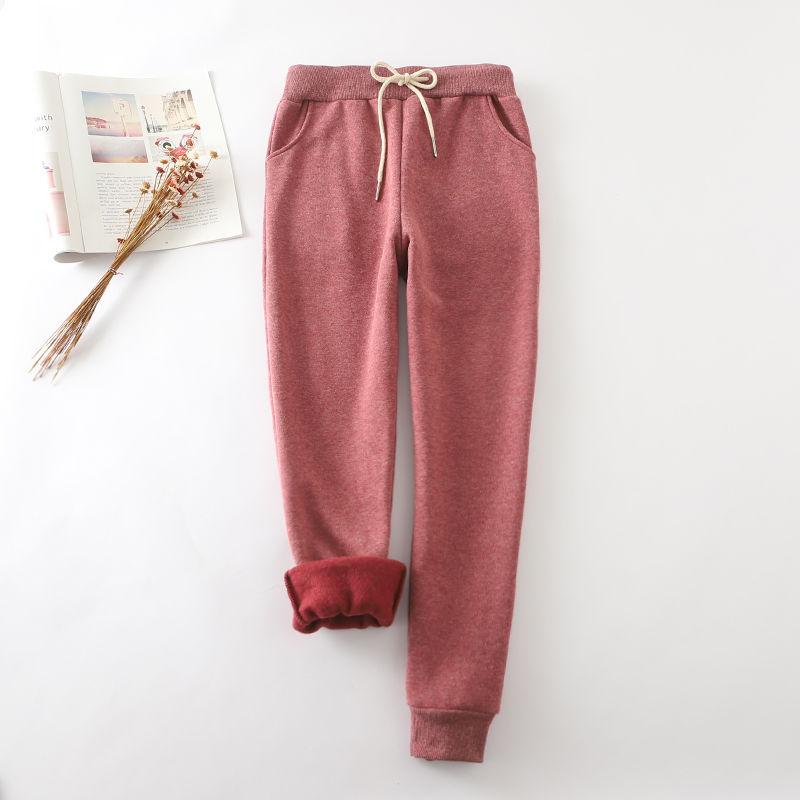 Winter Lamb Velvet Thick Sports Pants Women Plus Size Loose Cotton Casual Harem Pants
