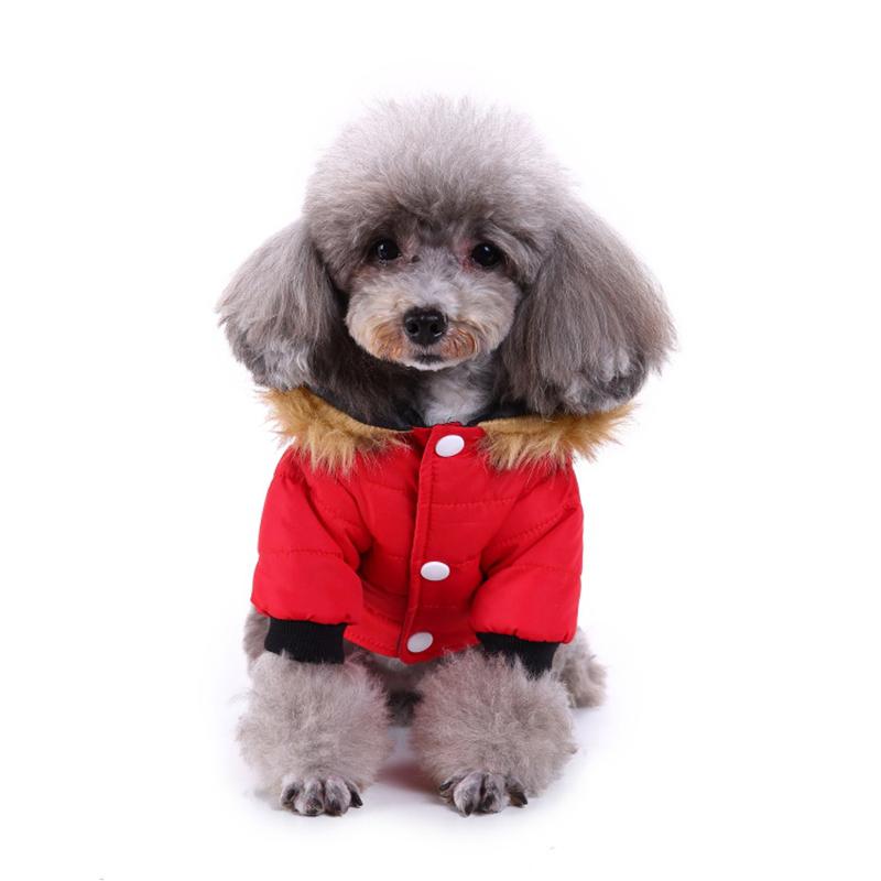 Winter Pet Dog Coats Jackets Hoodie Warm Clothes Fur Collar Small Dog Coats for Chihuahua French Bulldog Puppy Clothing Waterproof