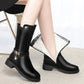 Autumn and Winter Warm and Comfortable Shoes Low-heel Mid-tube Boots Plus Velvet Padded Cotton Shoes