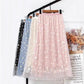 Summer Fashion Skirt Women's Small Fresh Chrysanthemum Print High Waist Slim A-line Fairy Midi Skirt