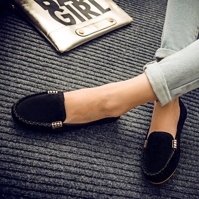 Women's Fashion Ballet Flats Cute Slip on Low Heel Ladies Boat Shoes