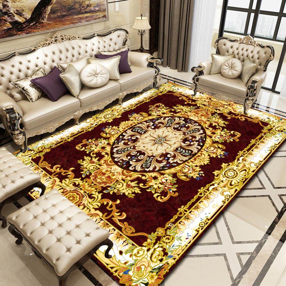 European Retro Court Large Carpets Non-slip Mats Bedroom Home Lving Room Rug Floor Rugs