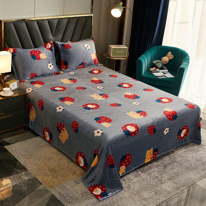 Autumn Winter Flannel Blanket Plus Velvet Bed Sheet Single Double Blanket Siesta Blanket