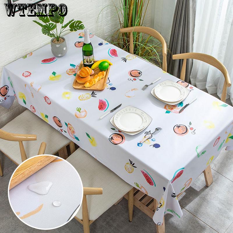 WTEMPO Plastic PVC Dustproof and Oilproof Tablecloth Table Coffee Table Cloth Printing