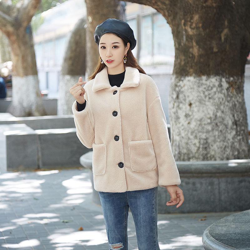 Granular Cashmere Sheep Shearing Coat Lamb Wool Thickened Cotton Imitation Fur Coat Casual Loose Women's Coat