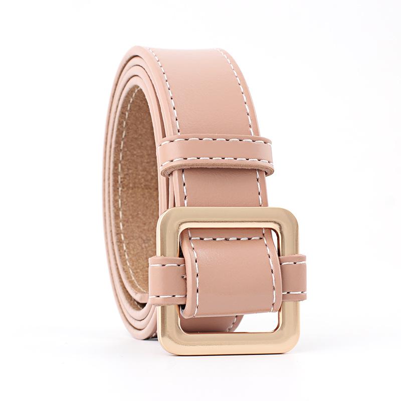 Belts Classic Square Buckle Wide Belts for Women Casual Leather Belt