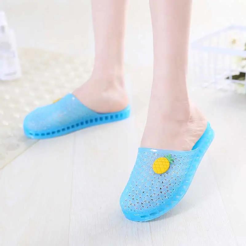 Women's Plastic Slippers for Summer Outer Wear Non-slip Wear-resistant Slippers