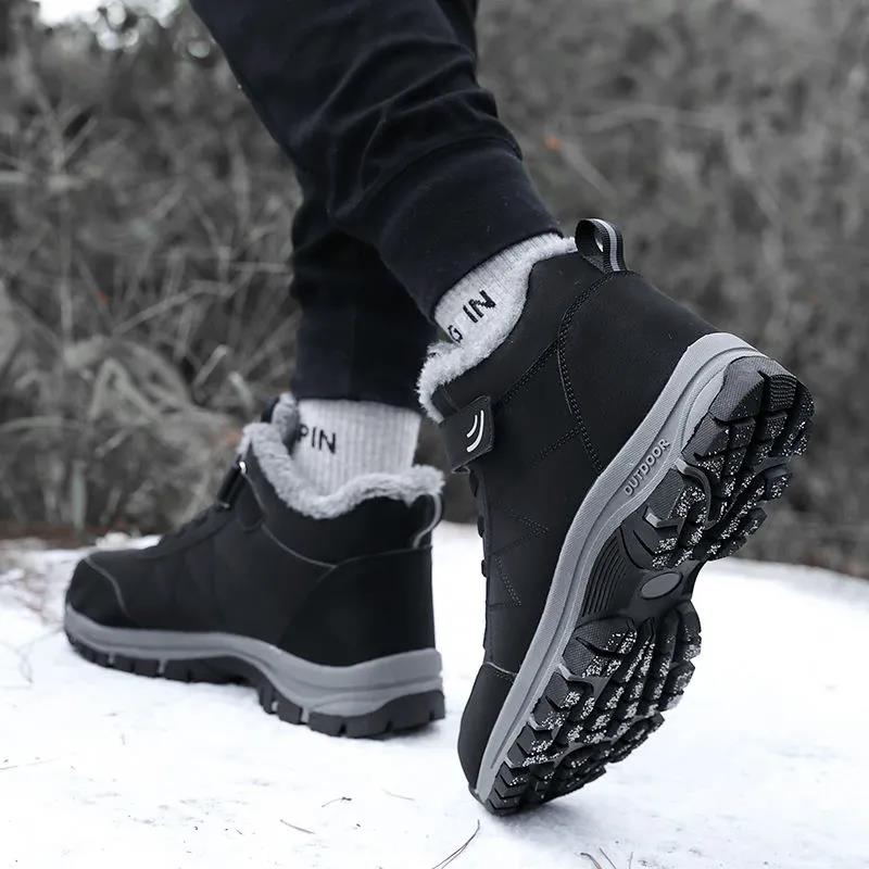 Elderly Shoes Cotton Shoes Winter Plus Velvet Waterproof Non-slip Thick Snow Boots Hiking Shoes Female