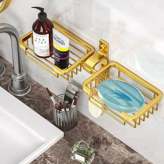 Soap Box Drain Shelf Bathroom Shelf Toilet Creative Free Punch Rack Household Wall-mounted Household Rack Organizer Strong Suction Soap Dish