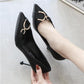 Soft Leather High-heeled Shoes Female Students Stiletto Spring  Autumn Fashion All-match 5cm Single Shoes Women
