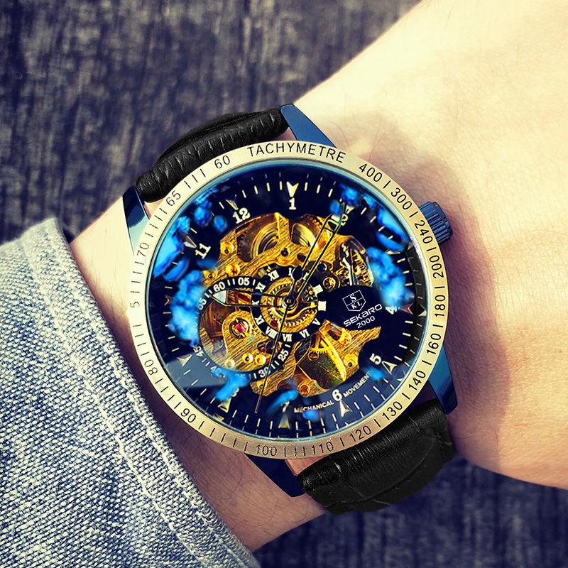 Men's Machinery Nightlight Business Hollow-out Watchband High-grade Waterproof Sports Watch