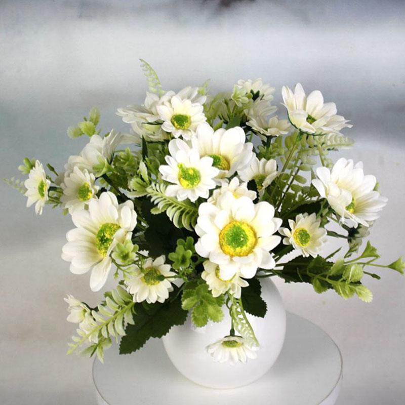 Home Decoration Flower Living Room Coffee Table TV Cabinet Display Fake Flower Simulation Flower Set Silk Flower Mini Gerbera Flower Cloth Flower