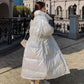 Bread Coat Cotton-padded Jacket Women's Winter Loose Stand-up Collar Without Hood Mid-length Thickened Shiny Down Padded Jacket Winter Warm Jacket