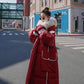 Winter Fluffy Fur Collar Hooded Long Over-the-knee Women's Down Cotton Jacket Women's Bread Jacket Cotton Jacket Women's Loose Casual Winter Jacket