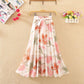 Spring and Summer Mid-length Chiffon Print Bow Boho Beach Skirt Women's Skirt