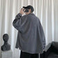 Men's Warm Corduroy Long Sleeve Shirt Men's Loose Retro Casual Shirt Tide Brand Loose Undershirt Black Jacket