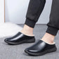 Women Unisex Winter Home Slippers Leather Waterproof Non Slip Slippers Plush Warm Indoor