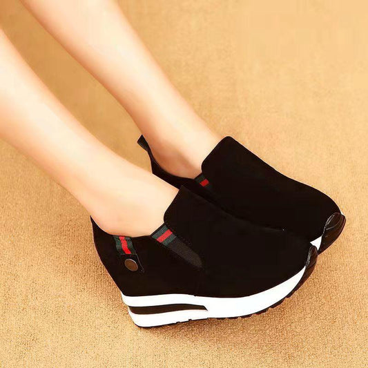 Women's Cotton Shoes Women's Shoes Mid-heel Cloth Cover Polyurethane Single Shoes Trendy and Durable