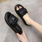 Size35-40 Summer Women Slippers Bohemian Beach Wear-resistant Slippers Wedge Platform Leopard Print Sandals Outdoor High Heels
