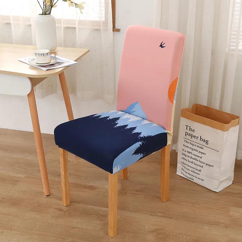 Elastic Chair Cover Four Seasons Universal Fabric Chair Cover Simple Home Hotel Dining Table One-piece Chair Cover Dining Chair Cushion Cover