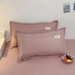 Washed Cotton Japanese Pillowcase Solid Color Pillowcase 48*74 cm One Pair Pack