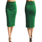 Women's Summer Solid Color Slim Mid-length Skirts Office Ladies Large Size Stretch Skinny Pencil Skirt