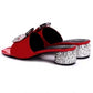 Summer Thick-heeled Middle-heeled Slippers Women's Buckle One-word Slippers Are Comfortable To Wear