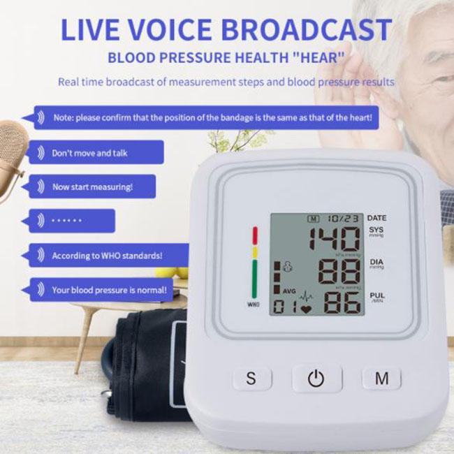 Medical Blood Pressure Meter Sphygmomanometer Upper Arm Intelligent Digital Pressure Monitor with Broadband